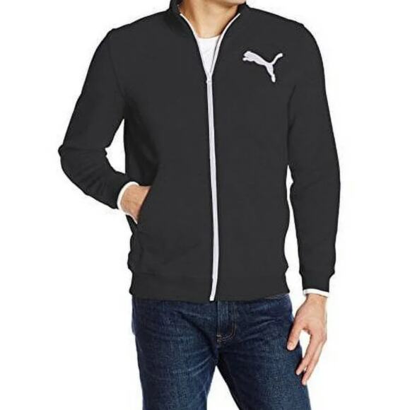 Vintage Y2K Puma Full Zip Logo sweatshirt jacket Black Size Medium - Picture 1 of 11